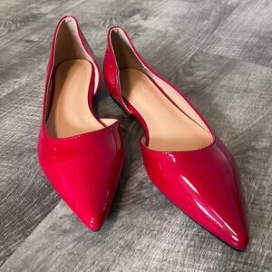 Red Patent Flats Shiny Size 7.5 - 8 (EUR 38) NEW IN BOX